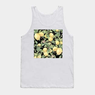 Watercolor big lemon on black Tank Top